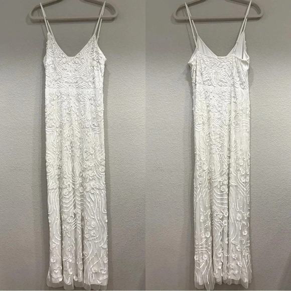 NWOT‎ Lulus Truly Dedicated Ivory Shiny Sequin Sleeveless Maxi Dress - Picture 6 of 11